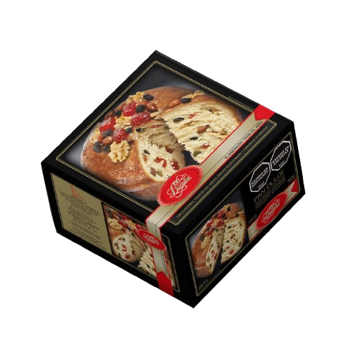TRADICIONALPan dulce tradicional con almendras, pasas de uva,nueces,cerezas y cascaritas de naranja  Presentación: Cada caja contiene 4 unidades x 700grs.Cod. 1014
