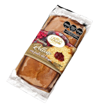 Pudding premium vainilla relleno con mermelada de frutos de bosque. Cada caja contiene 8 unidades x 300grs.Cod. 6044